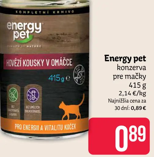 Energy pet hovädzie kúsky v omáčke pre mačky