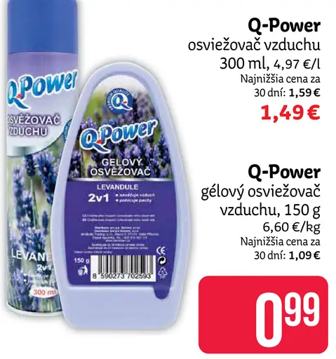Q-Power gélový osviežovač vzduchu 2 v 1