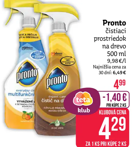 Pronto čistiaci prostriedok na drevo – expert care