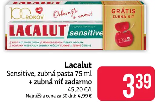 Lacalut Sensitive zubná pasta na citlivé zuby
