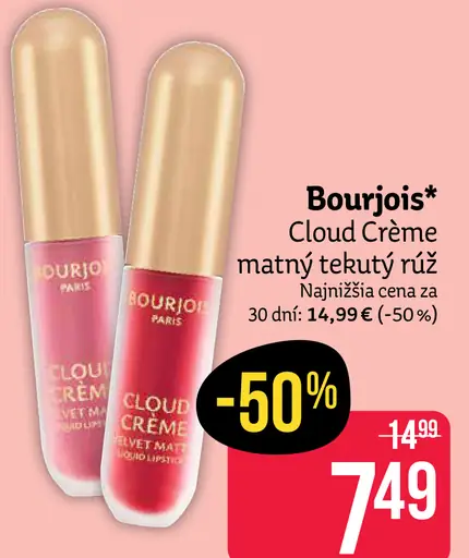 Bourjois Cloud Crème matný tekutý rúž