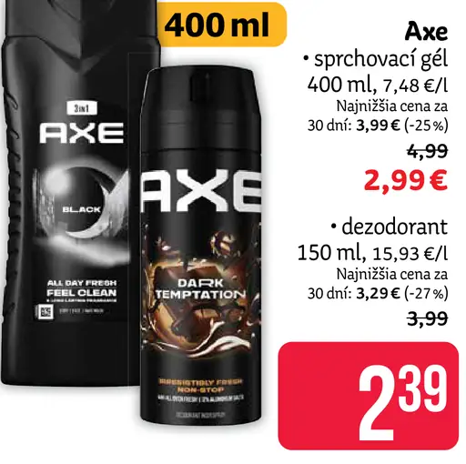 Axe sprchovací gél