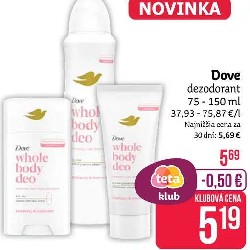 Dove deodorant sprej