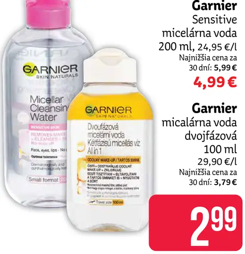Garnier dvojfázová micelárna voda