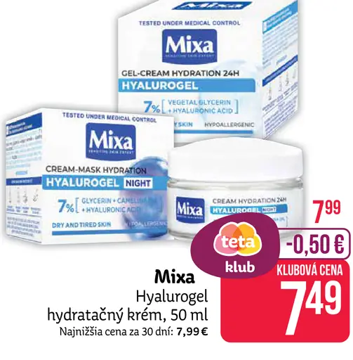 Mixa Hyalurogel hydratačný krém Rich