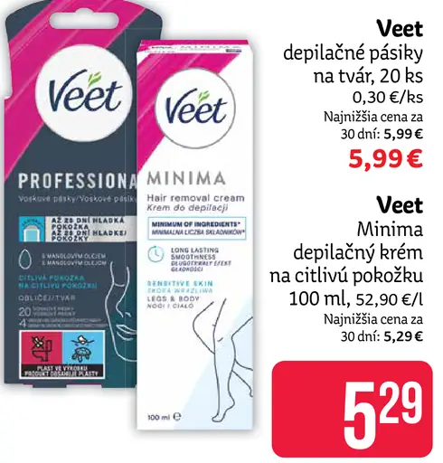 Veet Minima Depilačný krém pre citlivú pokožku