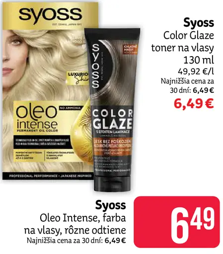 Syoss Oleo Intense Color Glaze toner na vlasy, rôzne odtiene