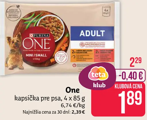Purina One kapsička pre psa Adult Mini/Small