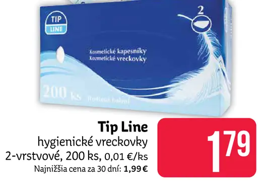Tip Line hygienické vreckovky 2-vrstvové