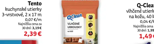 Q-Clean univerzálne vlhčené utierky
