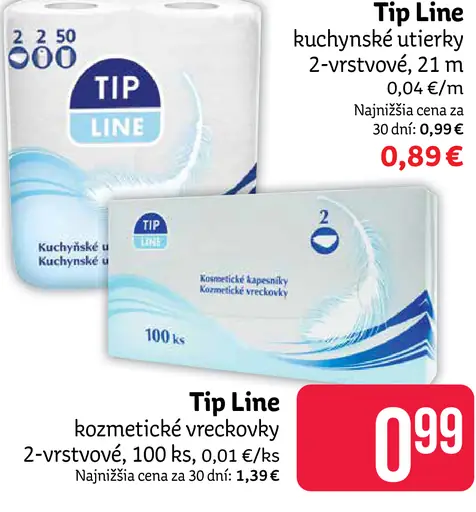 Tip Line kuchynské utierky 2-vrstvové