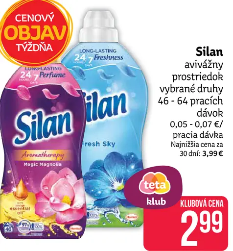 Silan avivážny prostriedok vybrané druhy