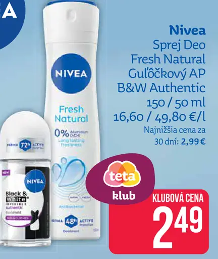 Nivea sprej Deo Fresh Natural