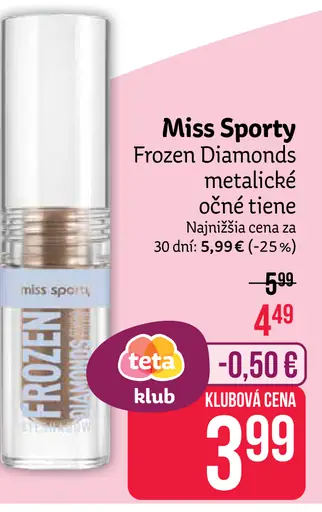 Miss Sporty Frozen Diamonds metalické očné tiene