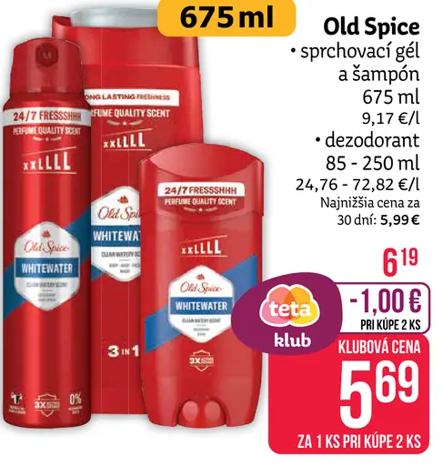 Old Spice sprchovací gél a šampón, dezodorant, rôzne druhy