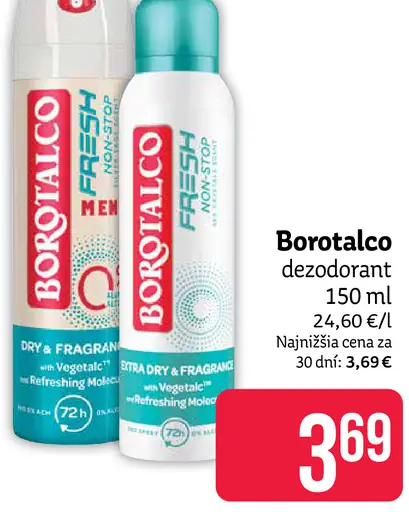 Borotalco deodorant rôzne druhy
