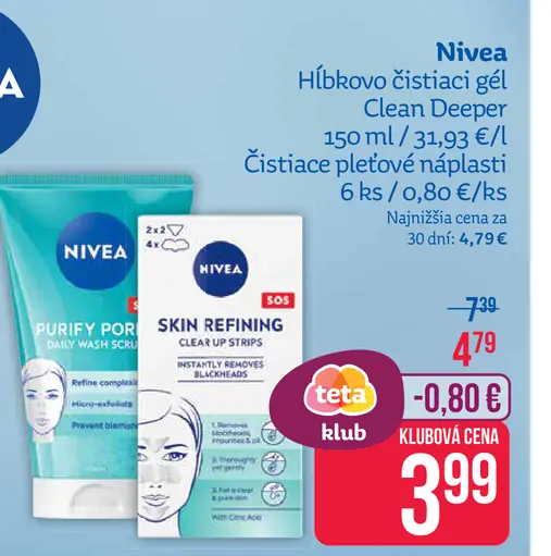 Nivea Skin Refining Čistiace pleťové náplasti