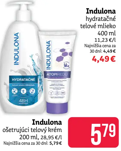Indulona hydratačné telové mlieko