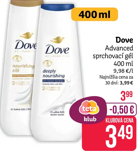 Dove Advanced sprchovací gél