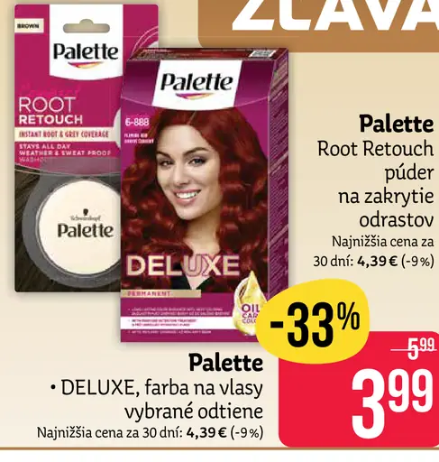 Palette DELUXE farba na vlasy vybrané odtiene
