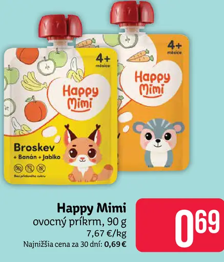 Happy Mimi ovocný príkrm Mrkva broskev banán jablko
