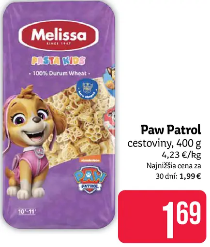 Paw Patrol cestoviny