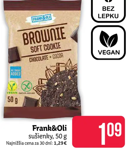 Frank&Oli Brownie Soft Cookie čokoláda a kakao