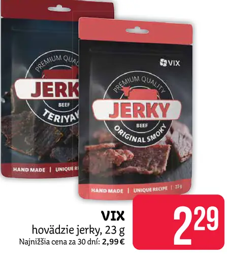 Vix hovädzie jerky