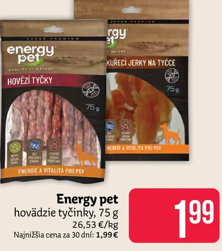Energy Pet hovädzie tyčinky