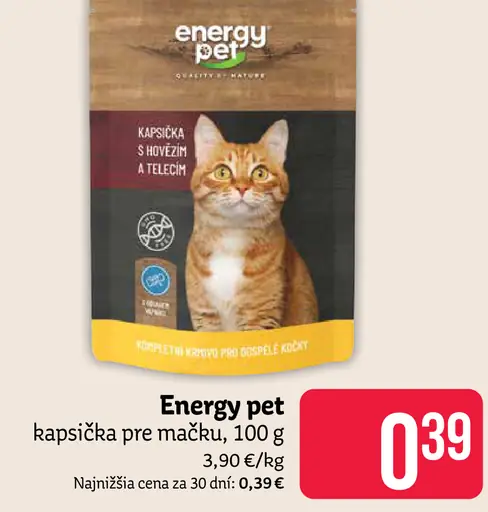 Energy pet kapsička pre mačku s mäsom