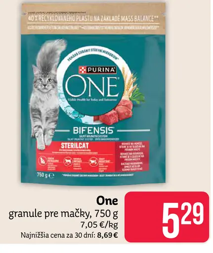 Purina ONE Bifensis Sterilised granule pre mačky losos