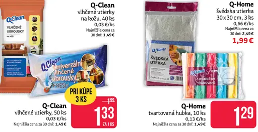 Q-Clean vlhčené utierky na kožu
