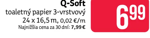 Q-Soft toaletný papier 3-vrstvový