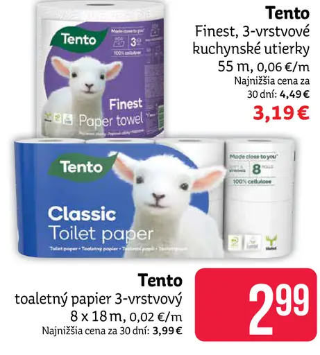 Tento toaletný papier 3-vrstvový