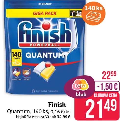 Finish Quantum kapsuly do umývačky riadu