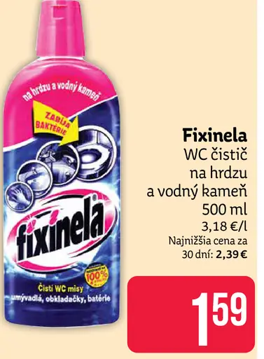 Fixinela WC čistič na hrdzu a vodný kameň
