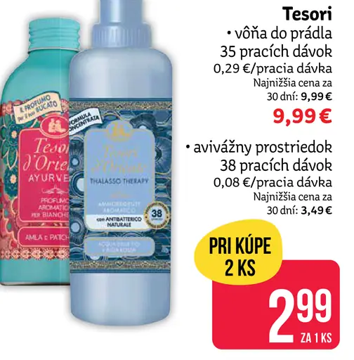 Tesori vôňa do prádla