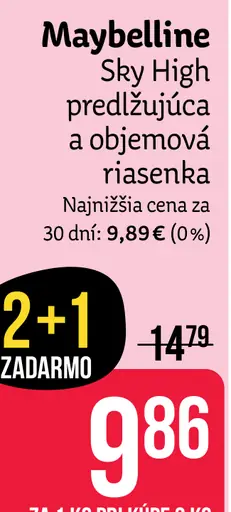 Maybelline Sky High predlžujúca a objemová riasenka