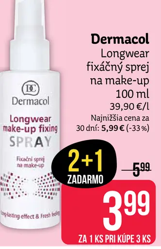 Dermacol Longwear fixačný sprej na make-up