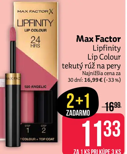 Max Factor Lipfinity Lip Colour 24 HRS, odtieň 020 Angelic