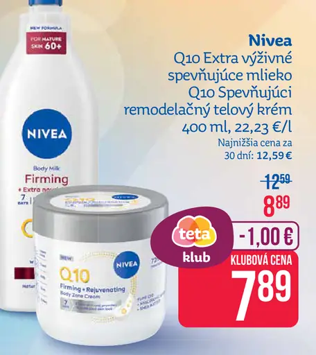 Nivea Q10 Extra výživné spevňujúce telové mlieko