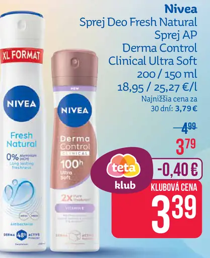 Nivea sprej Deo Fresh Natural
