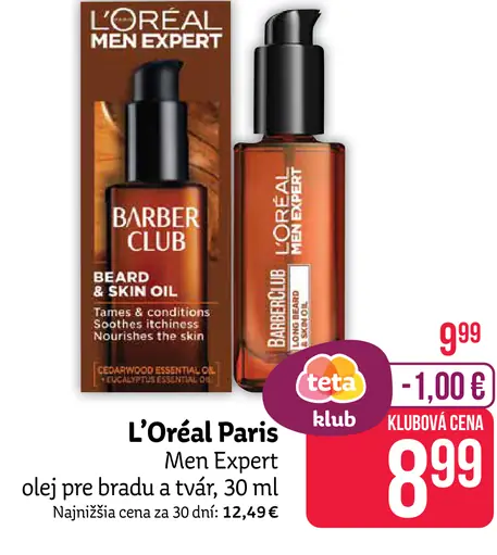 L'Oréal Paris Men Expert Barber Club olej na bradu a pokožku