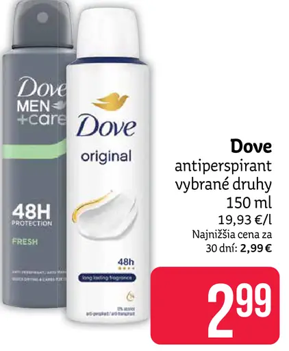 Dove antiperspirant vybrané druhy