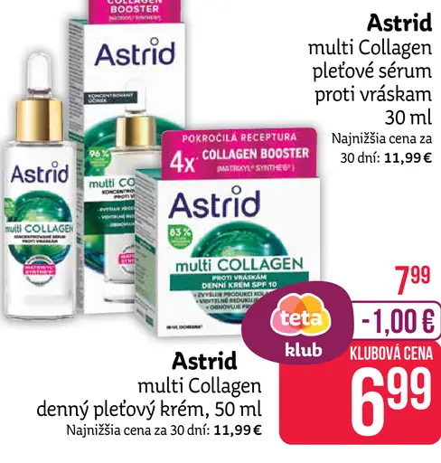 Astrid pleťový krém multi Collagen denný/nočný