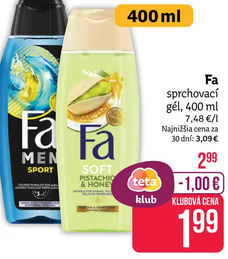Fa sprchový gél rôzne druhy