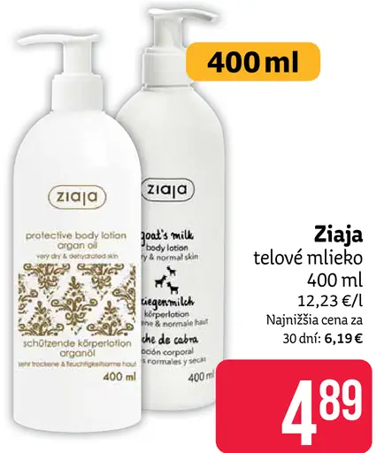 Ziaja telové mlieko