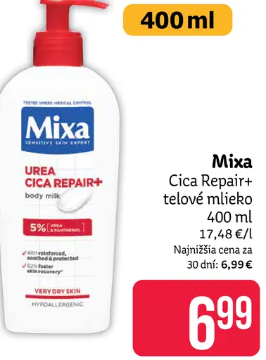 Mixa Cica Repair+ telové mlieko