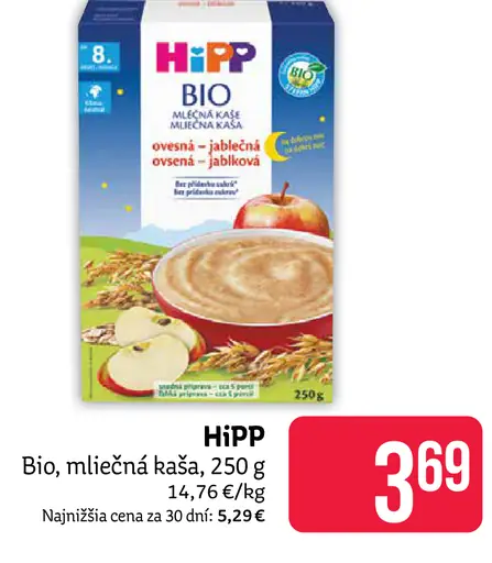 HiPP Bio mliečna kaša ovsená–jablková–vanilková