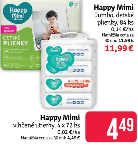Happy Mimi vlhčené utierky